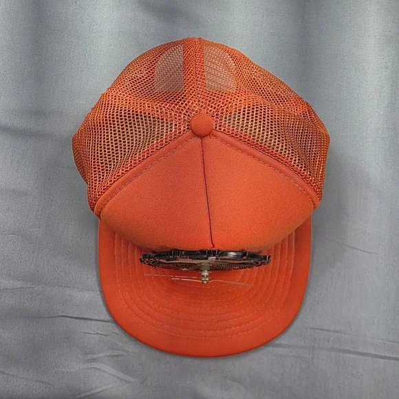 Speedway Foam Trucker Hat Orange Bowling Clock Novelty‎ One Size Vintage Cap